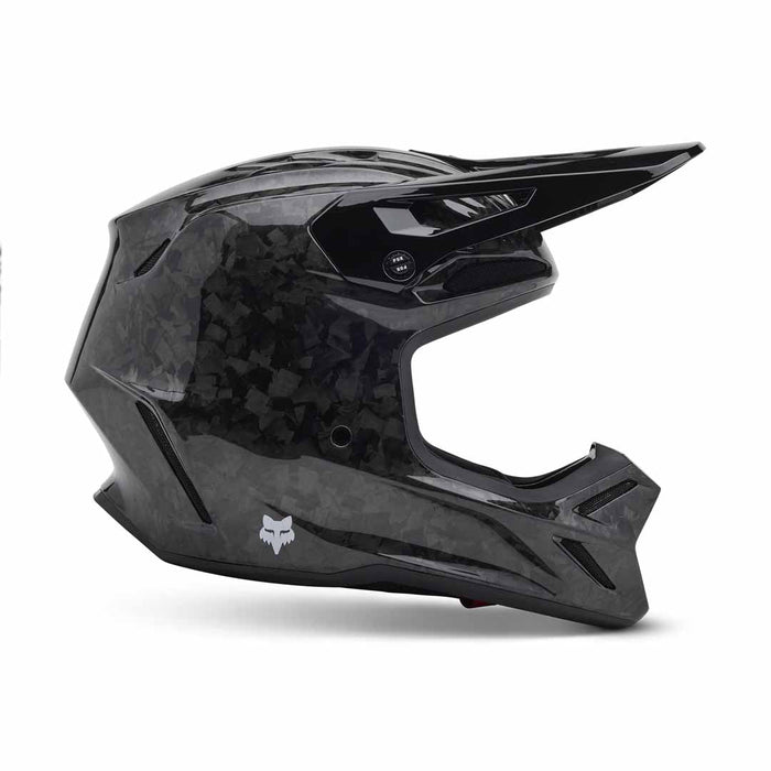 Fox V3 Rs Carbon Solid Helmet - Blk
