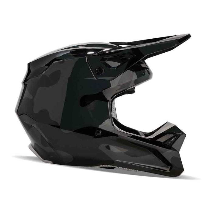 Fox Youth V1 Bnkr Helmet BLK CAM Fox