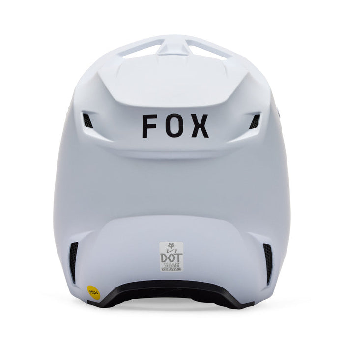 Fox Youth V1 Solid Helmet MT WHT Fox