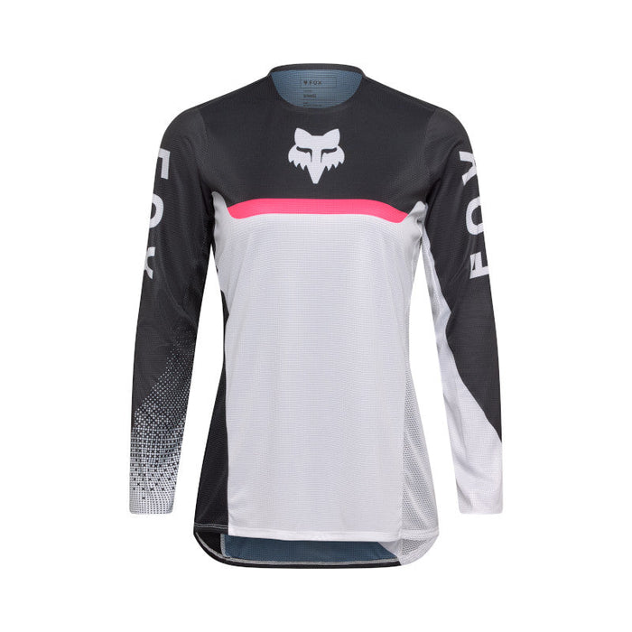 Fox Womens Flexair Fracture Jersey WHT/BLK Fox