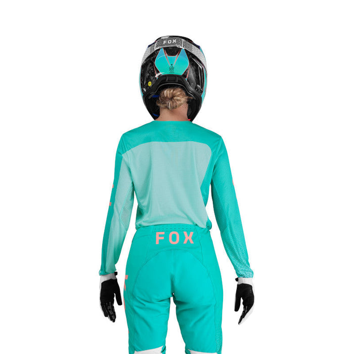 Fox Womens Flexair Fracture Jersey AQU Fox