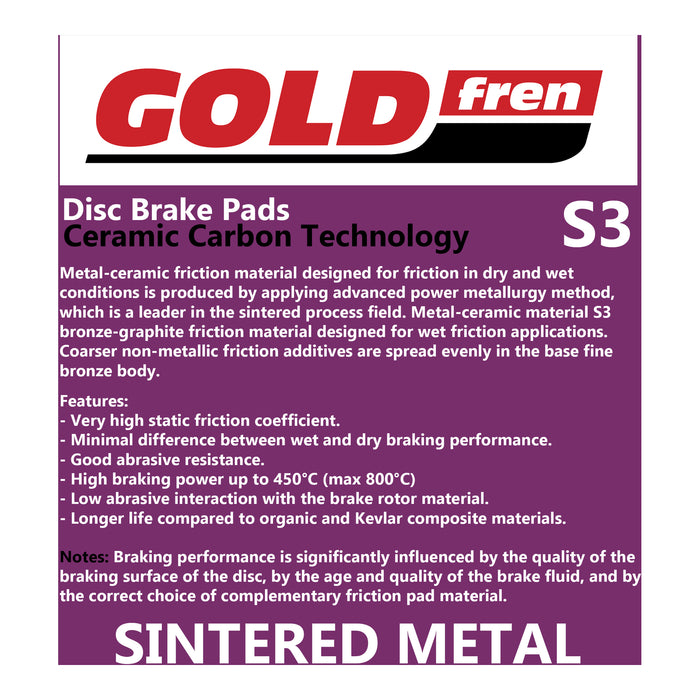 GOLDfren Brake Pads Sintered Sports GF269 - S3 ( PH395 )