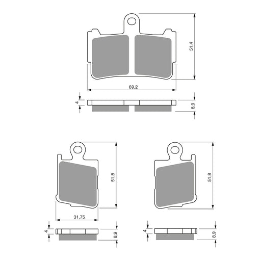 GOLDfren Brake Pads Sintered Sports GF298 - S3 ( PH431 )