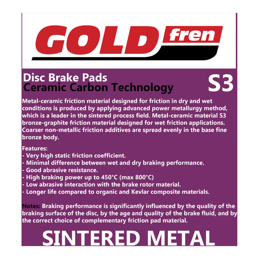 GOLDfren Brake Pads Sintered Sports GF379 - S3 ( PH503 )
