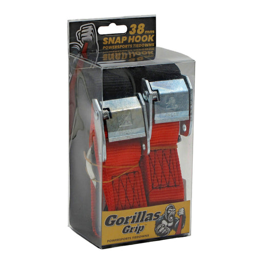 Gorillas Grip Tie Down 38mm S-Hook - Black / Red Loop