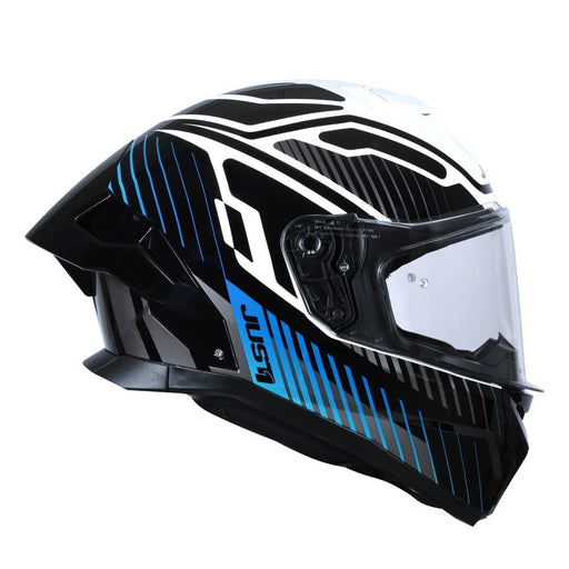 J-Str Tactical Blue White Gloss Road Helmet JUST1