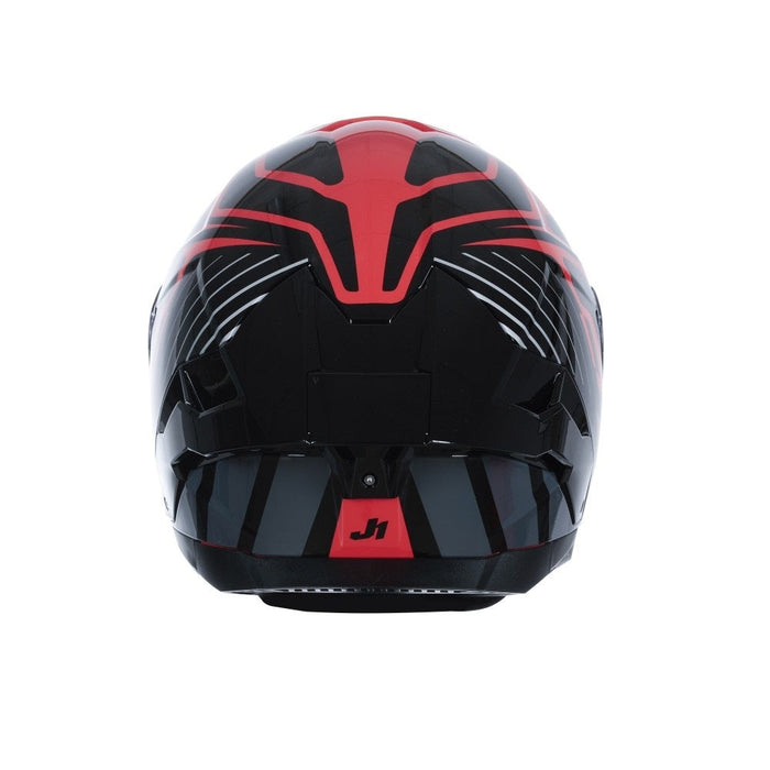J-Str Tactical Red Silver Gloss Road Helmet JUST1