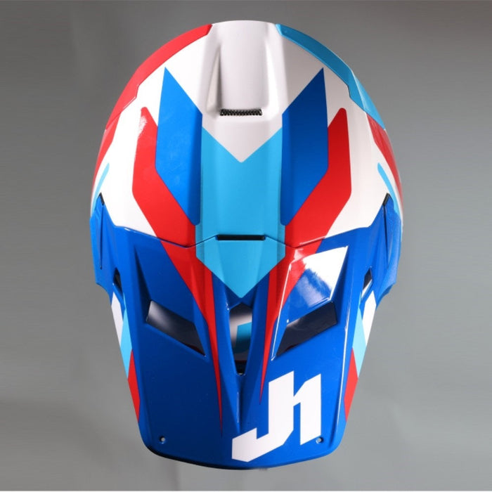 J22 F Performance Red White Blue Gloss Off Road Helmet JUST1