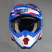 J22 F Performance Red White Blue Gloss Off Road Helmet JUST1