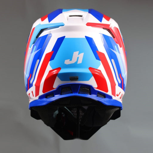 J22 F Performance Red White Blue Gloss Off Road Helmet JUST1