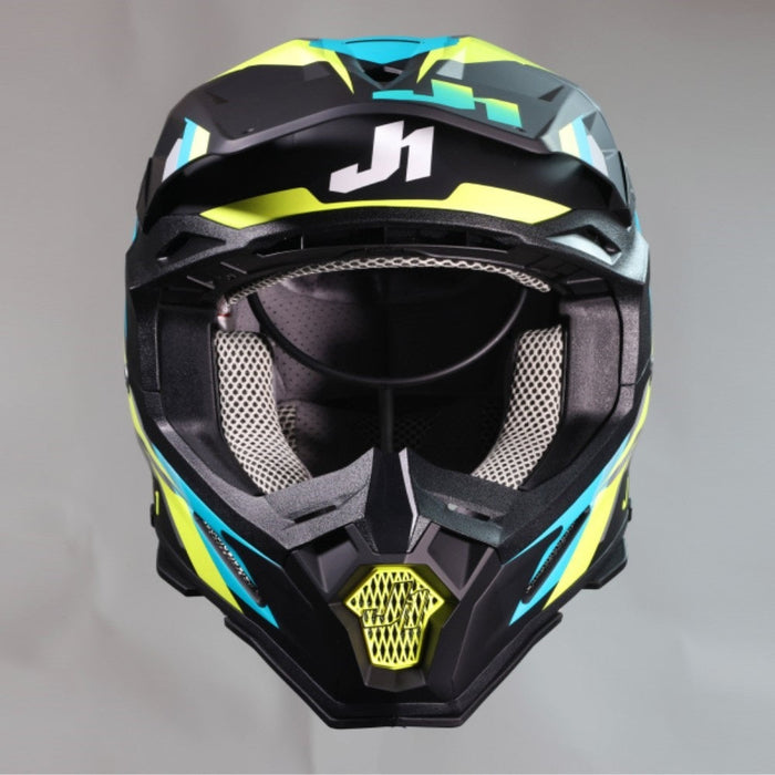 J22 F Performance Fluo Yellow Black Matt Off Road Helmet JUST1