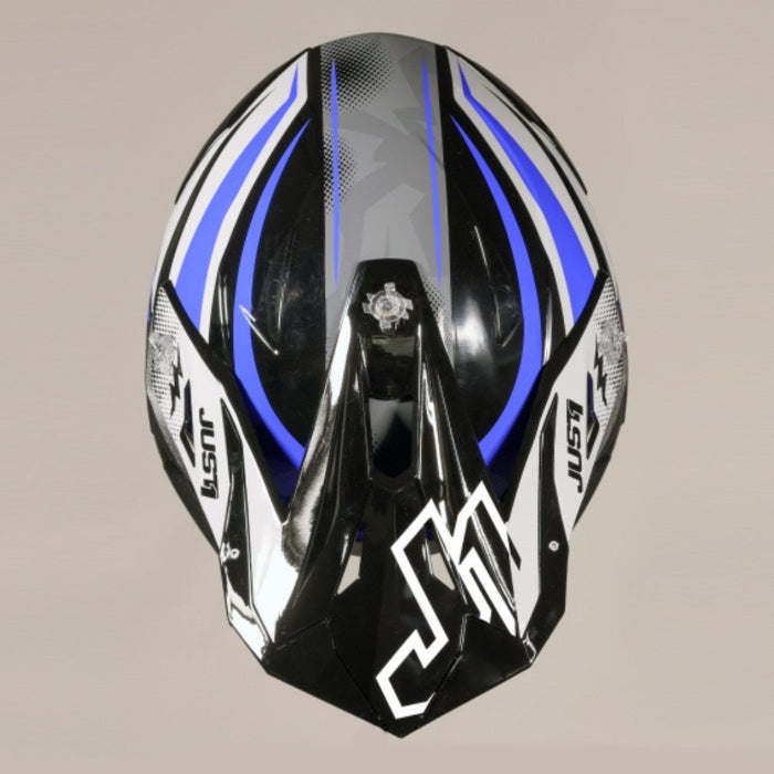 J39 Revo Grey Blue Black Gloss Off Road Helmet JUST1