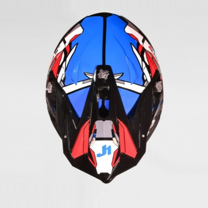 J39 Suppressor Red Blue Black Gloss Off Road Helmet JUST1