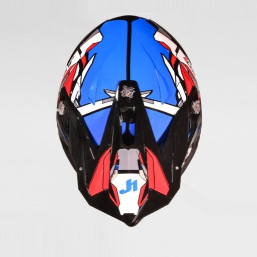J39 Suppressor Red Blue Black Gloss Off Road Helmet JUST1