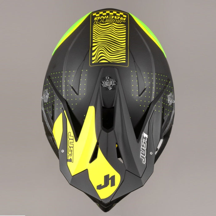 J39 Xeno Fluo Yellow Black Matt Off Road Helmet JUST1