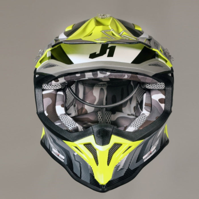 J39 Revo Grey Yellow Fluo Black Matt Off Road Helmet JUST1