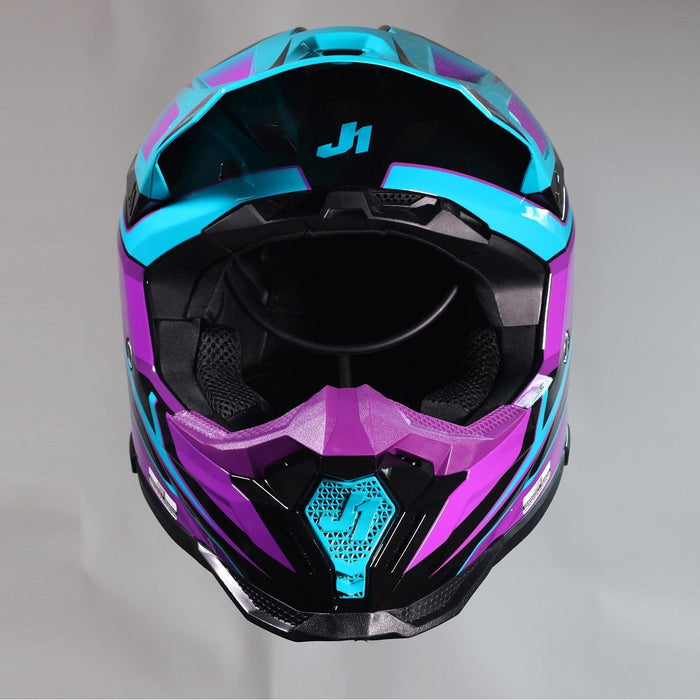 J40 Speed Purple Blue Black Gloss Off Road Helmet JUST1