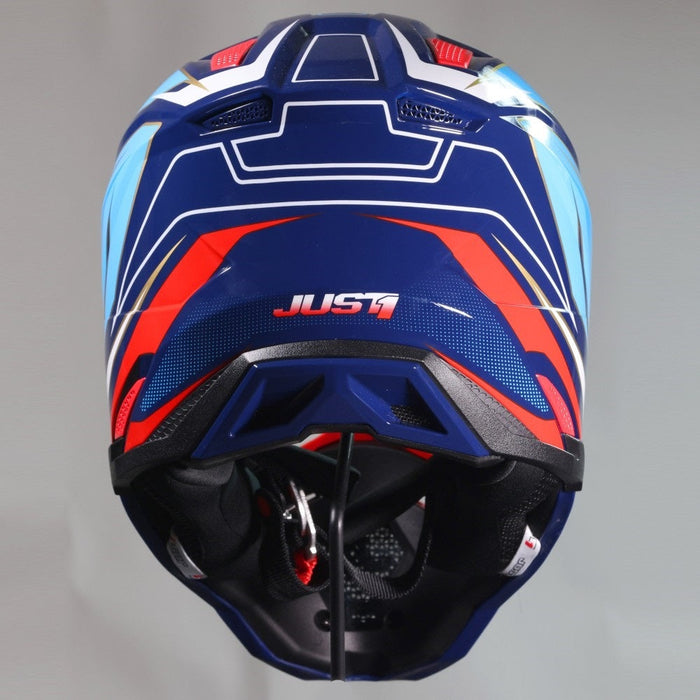 J40 Speed Red White Blue Gloss Off Road Helmet JUST1