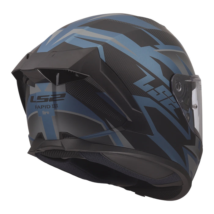 LS2 FF820 Rapid III Xtrem Helmet - Black / Blue Petrol