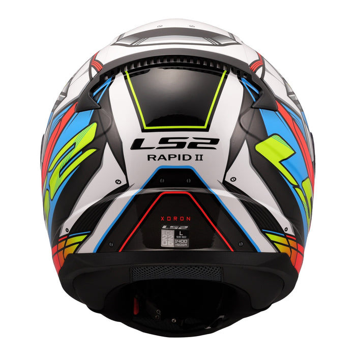 LS2 FF353 Rapid II XDron Helmet - White / Hi-Vis Orange / Blue