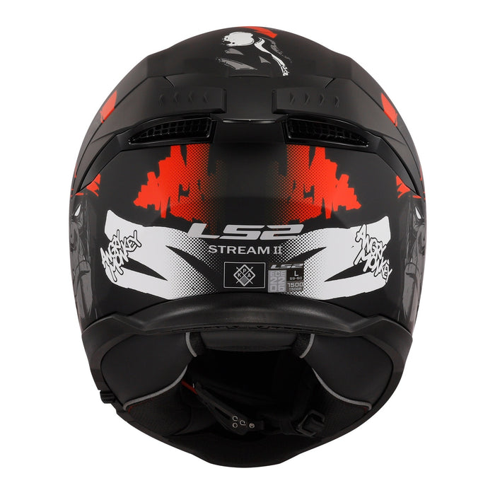 LS2 FF808 Stream II Angry Monkey Helmet - Matte Black / Red 06