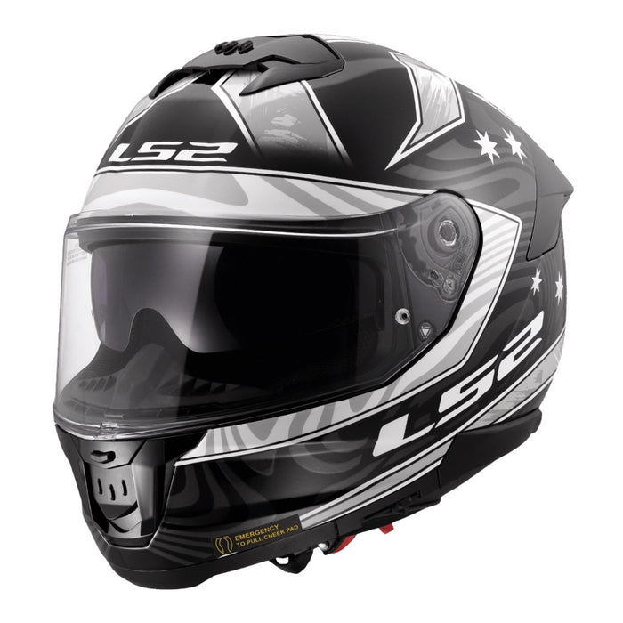LS2 FF808 Stream II Galdam Helmet - Black / White