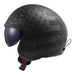 LS2 OF599 Spitfire II Flag Helmet - Matte Black 06