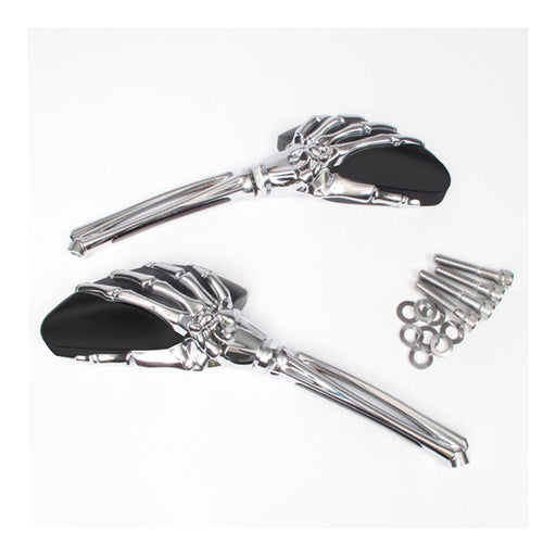 Whites Mirror Universal Skeleton Hand Chrome/Black HD (Pair)