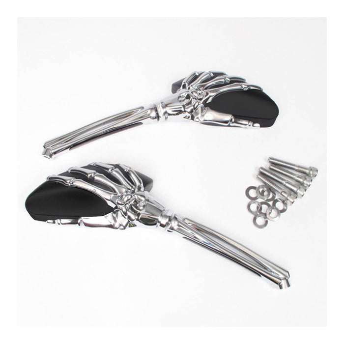 Whites Mirror Universal Skeleton Hand Chrome/Black HD (Pair)