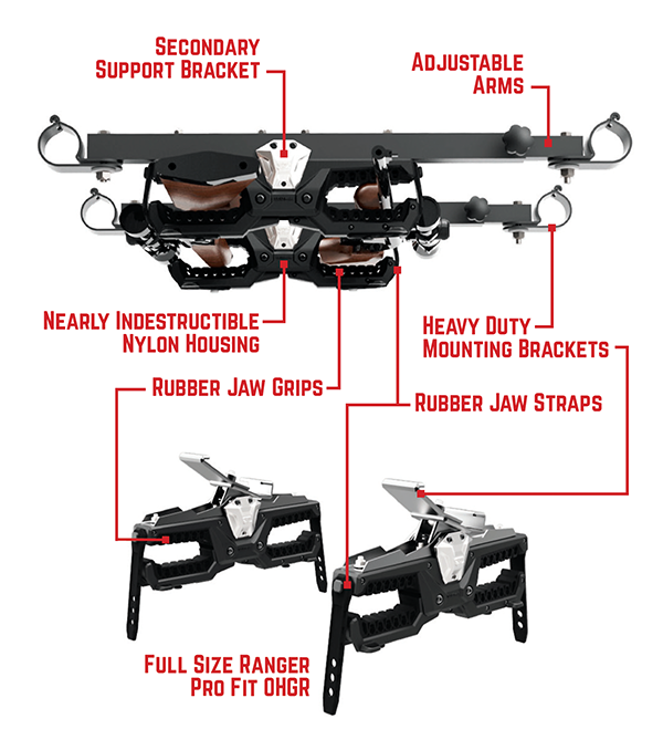 Overhead Gun Rack for Can-AM Defender Models Seizmik