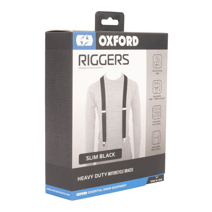 Oxford Riggers Braces Slim Black
