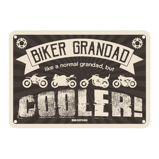 Oxford Garage Metal Sign: Biker Grandad, Like a Normal Grandad, But Cooler