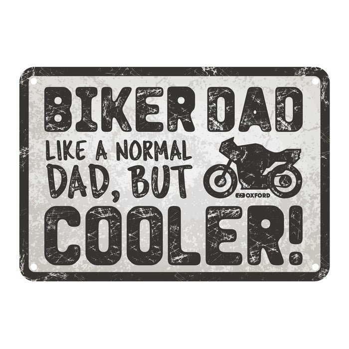 Oxford Garage Metal Sign: Biker Dad, Like a Normal Dad, But Cooler