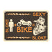 Oxford Garage Metal Sign: Bloke + Bike = Sexy Bloke