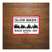 Oxford Garage Metal Sign: Slow Biker Back Soon..ish