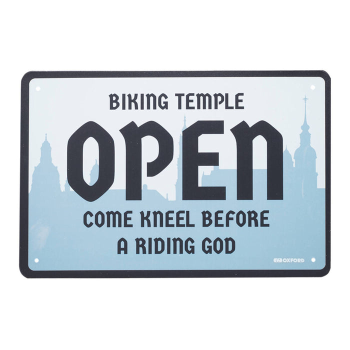 Oxford Garage Metal Sign: Temple