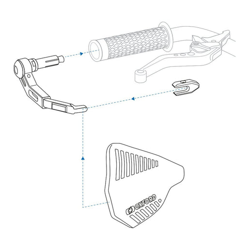 Oxford Converter Alloy Lever Guard Ends - Black (Pair)