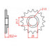MTX 1503 Steel Front Sprocket #520 (10-1503)