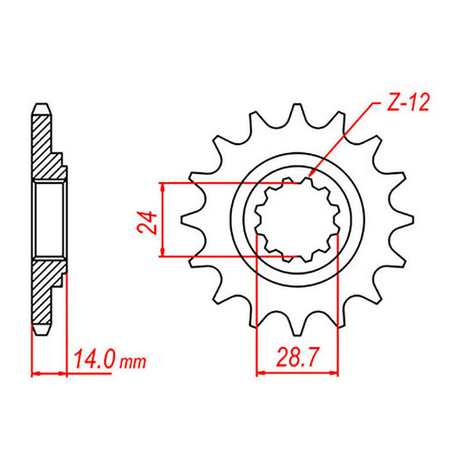 MTX 1529 Steel Front Sprocket #530 (10-283)