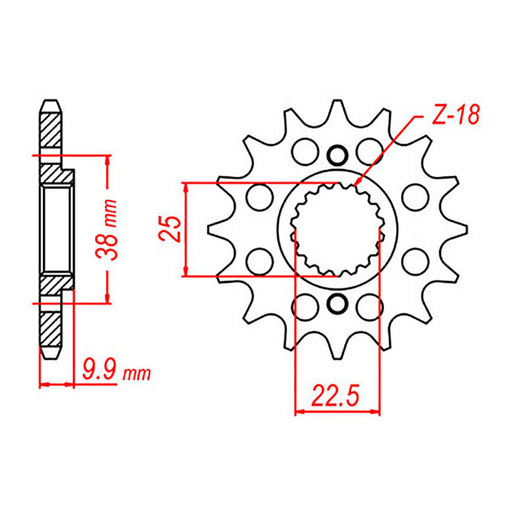 MTX 403 Steel Front Sprocket #520 (10-BM3)