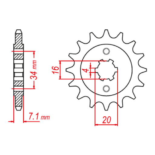 MTX 1903 Steel Front Sprocket #520 (10-1903)