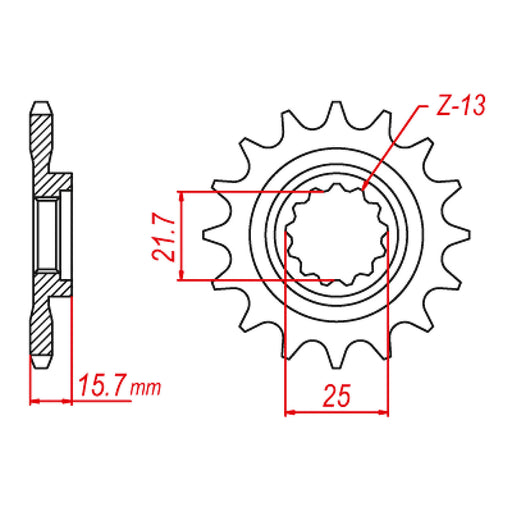 MTX 1535 Steel Front Sprocket #525 (10-238)
