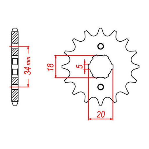 MTX 275 Steel Front Sprocket #520 (10-362)