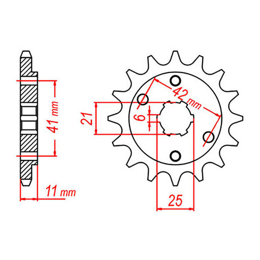 MTX 283 Steel Front Sprocket #520 (10-KE8)