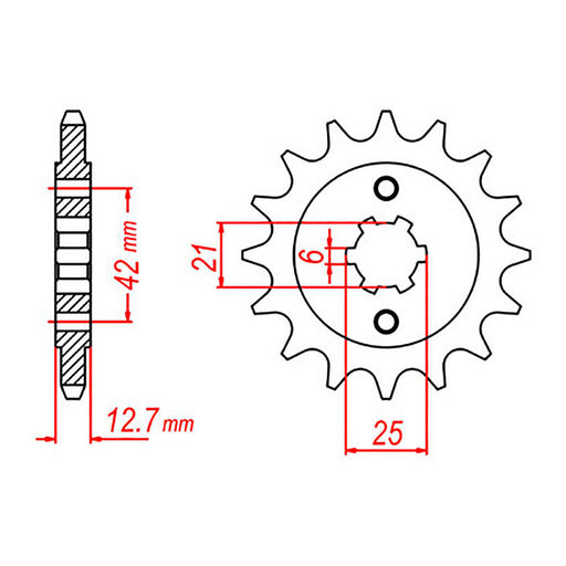 MTX 288 Steel Front Sprocket #530 (10-300)