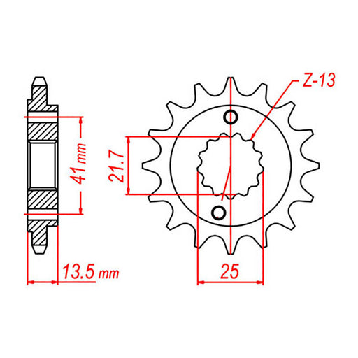 MTX 296 Steel Front Sprocket #525 (10-MN8)