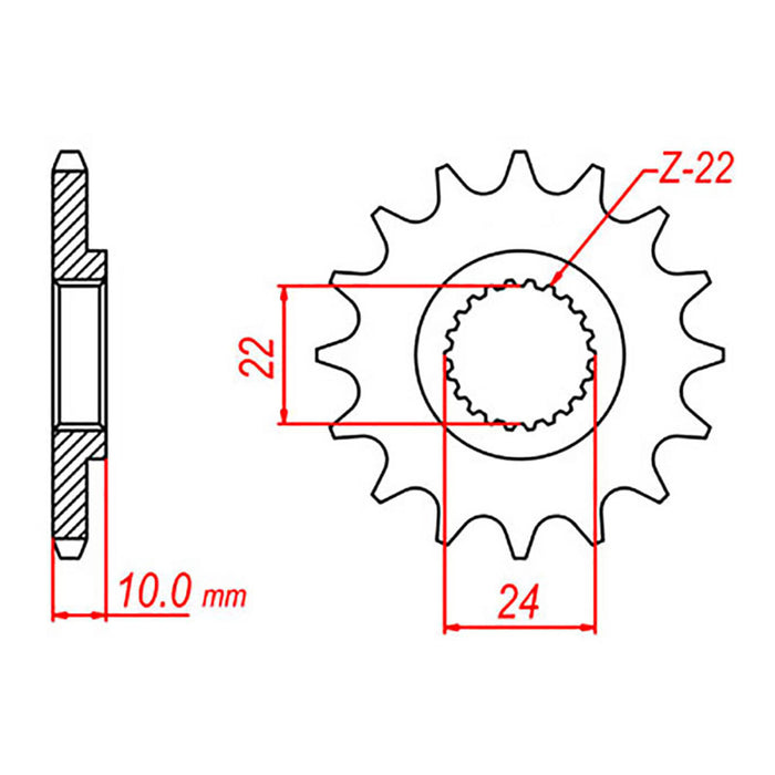 MTX 402 Steel Front Sprocket #520 (10-BMW)