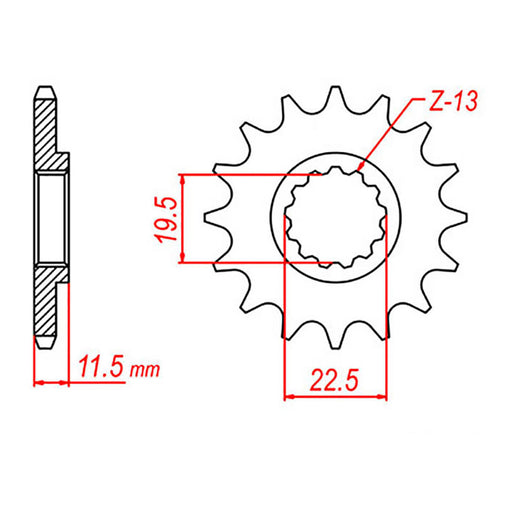 MTX 409 Steel Front Sprocket #428 (10-44A)