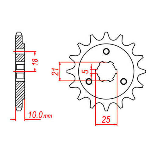 MTX 438 Steel Front Sprocket #520 (10-44B)
