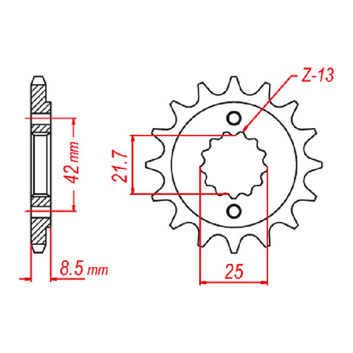 MTX 512 Steel Front Sprocket #520 (10-269)